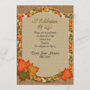 Feier zum Leben Einladung Herbst Thema