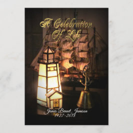 Feier zum Leben Einladung Schiff und Leuchtturm