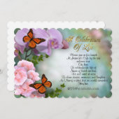 Feier zum Leben Evitschmetterlinge Einladung (Vorne/Hinten)