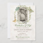 Feier zum Leben Schmetterlingsschaum Einladung (Vorderseite)