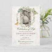 Feier zum Leben Schmetterlingsschaum Einladung (Stehend Vorderseite)