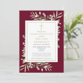 Feier zum lebensbeerdenden Jubiläum Burgund-Foto Einladung (Stehend Vorderseite)