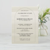 Feier zum Lebensdenkmal Minimalistisch Boho Einladung (Stehend Vorderseite)