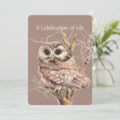 Feier zum Lebensdienst Vogelwelt Wasserfarbe Einladung (Stehend Vorderseite)