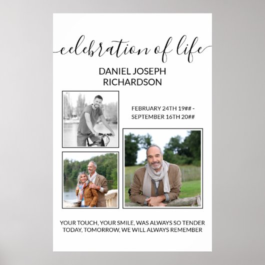 Feier zum Lebensfoto-Collage Memorial Verse Poster (Vorne)