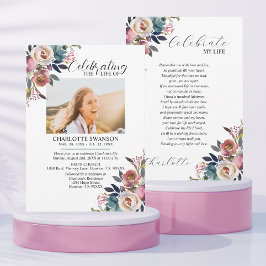 Feier zum Lebensgedanken Foto und Gedicht Einladung