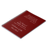 Feier zum Life Guest Book Brick Red Notebook Notizblock (Linke Seite)