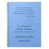 Feier zum Life Guest Book Pale Blue Notebook Notizblock (Vorderseite)