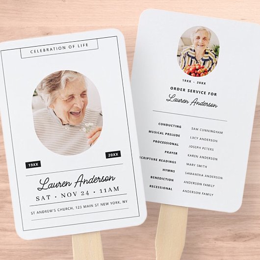 Feier zum Life Memorial Modern Foto Program Fächer