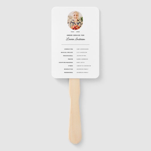 Feier zum Life Memorial Modern Foto Program Fächer (Rückseite)