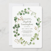 Feier zum Life Watercolor Greenery Foliage Einladung (Vorderseite)