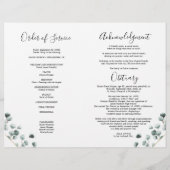 Feier zum Programm zur Beerdigung von Leben Flyer (Hinten)