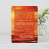 Feier zum Sonnenuntergang im Ozean Einladung (Stehend Vorderseite)