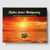 Feier zum Sonnenuntergang im Ozean Gästebuch (Vorderseite)