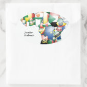 Feier zum Thema "Afrika in Flags Design" Ovaler Aufkleber (Tasche)