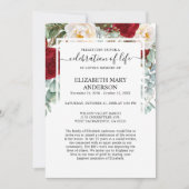 Feier zur Beerdigung von Rote Rosen Einladung (Vorderseite)