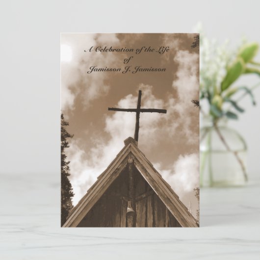 Feier zur Einladung des Lebens, alte Kirche, Sepia (Stehend Vorderseite)