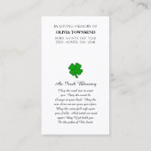 Feier zur Erinnerungskarte des Lebensbildes Visitenkarte (Rückseite)