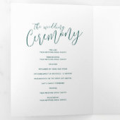 Feier zur Hochzeitserneuerung smaragdgrün abstrakt Dreifach-gefaltete Programmkarte (Innen Erste Seite)