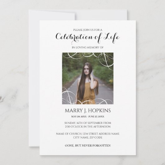 Feier zur Lebenseinladung mit Foto Einladung (Vorderseite)