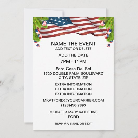 Feier zur Präsidentschaftswahl Einladung (Rückseite)