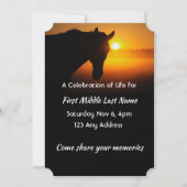 Feier zur Silhouette des Lebensdienstpferdes Einladung (Vorderseite)