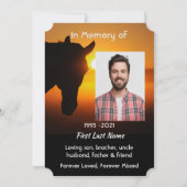 Feier zur Silhouette des Lebensdienstpferdes Einladung (Rückseite)