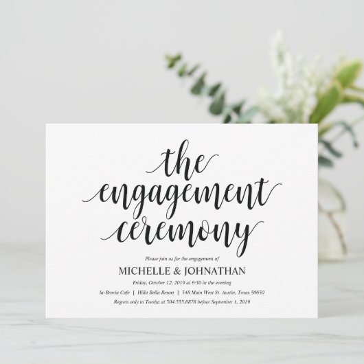 Feier zur Verlobung: Engagement Einladung (Stehend Vorderseite)