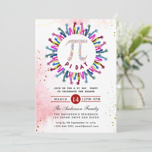 Feierabend am Pi Day Einladung (Stehend Vorderseite)