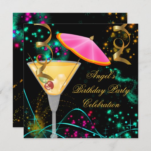Feierabend Cocktail Einladung (Vorne/Hinten)