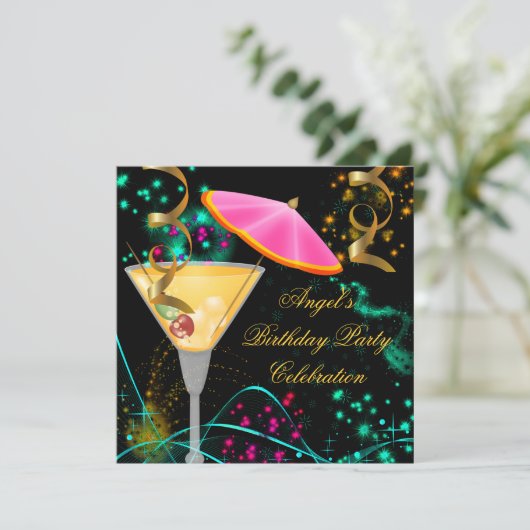 Feierabend Cocktail Einladung (Stehend Vorderseite)