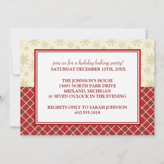 Feierabend Cookie Backen Party Einladungen (Rückseite)