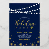 Feierabend der Marine mit Lichtern und Schneeflock Folieneinladung (Vorderseite)