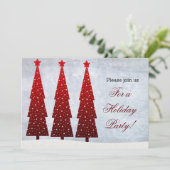 Feierabend Einladung - 3 rote Bäume (Stehend Vorderseite)