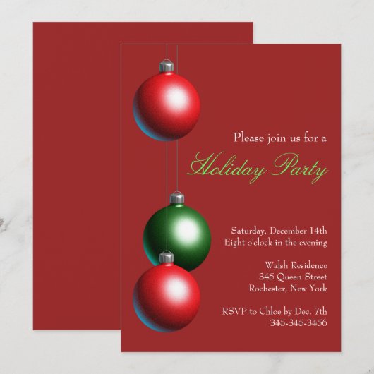 Feierabend Einladung auf Cranberry Red (Vorne/Hinten)