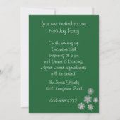 Feierabend Einladung Grün, Schneeflocke im Ziersti (Rückseite)