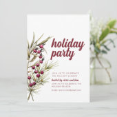 Feierabend Einladung mit Grüntönen Berries (Stehend Vorderseite)