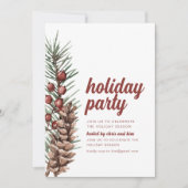 Feierabend Einladung mit Grüntönen Berries (Vorderseite)