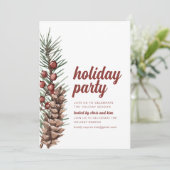 Feierabend Einladung mit Grüntönen Berries (Stehend Vorderseite)