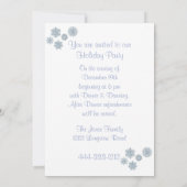 Feierabend Einladung weiß, Schneeflocke im Ziersti (Rückseite)