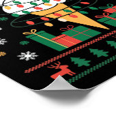 Feierabend Eiscreme Kon in Licht und Santa gerisse Poster (Ecke)