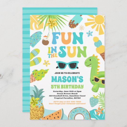 Feierabend im Sun Tropical Beach Einladung (Vorne/Hinten)