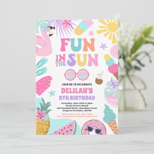 Feierabend im Sun Tropical Beach Einladung (Stehend Vorderseite)