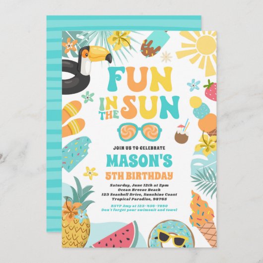 Feierabend im Sun Tropical Beach Einladung (Vorne/Hinten)