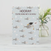 Feierabend mit Schulfisch-Absolvent Feiertagskarte (Stehend Vorderseite)