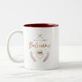 Feierabend nicht aufhören Weihnachten Spaß zu glau Zweifarbige Tasse (Links)