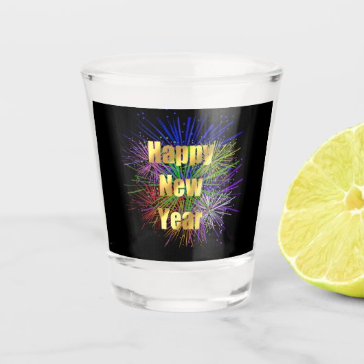 Feierabend zum Silvesterabend Schnapsglas (Vorderseite)