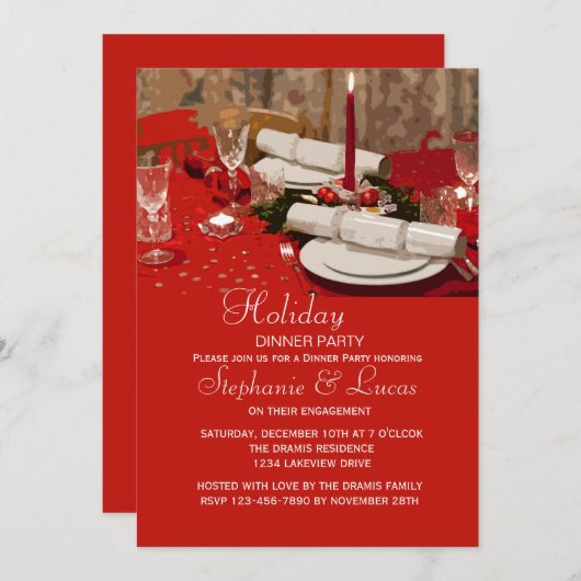 Feierabendessen Party Einladung (Vorne/Hinten)