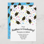 Feierabitur Party farbenfroh Einladung (Vorne/Hinten)