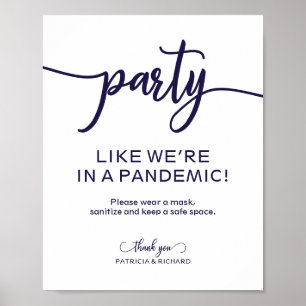 Feiere als wären wir in einer Pandemie Lustiges Sc Poster